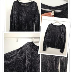 We the Free Grey Velvet Top